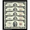 Image 1 : Fr. 1510* $2 1953A Legal Tenders. Gem Crisp Uncirculated.Five consecutive examples of this elusive s