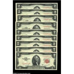 Fr. 1511* $2 1953B Legal Tenders. Gem Crisp Uncirculated.A run of nine consecutive perfectly centere