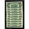 Image 2 : Fr. 1511* $2 1953B Legal Tenders. Gem Crisp Uncirculated.A run of nine consecutive perfectly centere