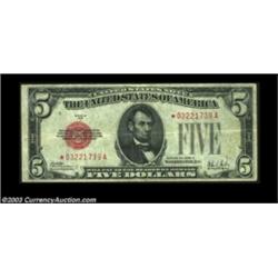 Fr. 1526* $5 1928A Legal Tender. Very Fine.An attractive and brightly colored example of this key st