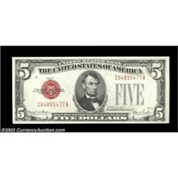 Fr. 1531 $5 1928F Narrow Legal Tender. Gem Crisp Uncirculated.As crackling fresh and vividly colored