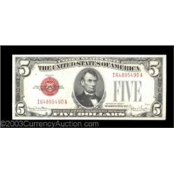 Fr. 1531 $5 1928F Legal Tenders. Changeover Pair. Gem Crisp Uncirculated.A lovely Narrow to Wide cha