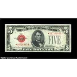 Fr. 1531* $5 1928F Legal Tender. Choice Crisp Uncirculated.A nicely centered and very bright Wide-1