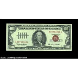 Fr. 1550 $100 1966 Legal Tender. CGA Gem Uncirculated 65.One of a consecutive pair, both well center