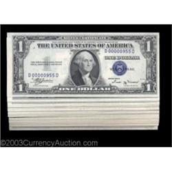 Fr. 1611 $1 1935B Silver Certificates. 42 Consecutive Low Serial Numbered Notes. Choice to Gem Crisp