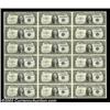 Image 1 : Fr. 1614 $1 1935E Silver Certificates. Choice Crisp Uncirculated. Uncut Sheet of 18.A nice uncut she