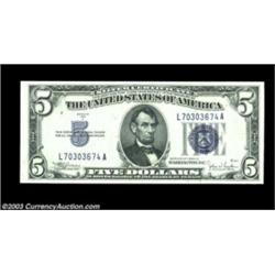 Fr. 1653 $5 1934C Silver Certificate. Gem Crisp Uncirculated.One of a consecutive pair of the very s