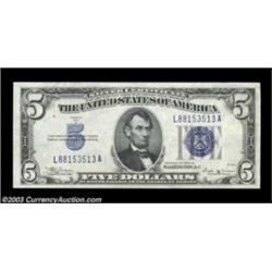 Fr. 1653/Fr. 1652 $5 1934C/1934B Silver Certificates. Reverse Changeover Pair. Choice Crisp Uncircul