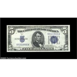Fr. 1654 $5 1934D Narrow/$5 1934D Wide II Silver Certificates. Changeover Pair. Gem Crisp Uncirculat