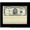 Image 1 : Fr. 1656 $5 1953A Silver Certificates. Choice Crisp Uncirculated.A run of 43 consecutive pieces, mos