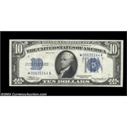 Fr. 1701* $10 1934 Mule Silver Certificate. About Uncirculated.A scarce star, particularly in high g