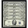 Image 1 : A group of $10 Silver CertificatesFr. 1701 $10 1934 Gem Crisp UncirculatedFr. 1702 $10 1934A About U