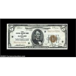 Fr. 1850-D $5 1929 Federal Reserve Bank Note. Choice-Gem Crisp Uncirculated.Fully embosed and nearly