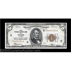 Fr. 1850-G $5 1929 Federal Reserve Bank Note. Choice Crisp Uncirculated.A little trace handling and