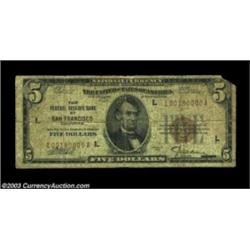 Fr. 1850-L $5 1929 Federal Reserve Bank Note. Very Good. A tough note in any grade, although this wi