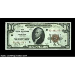 Fr. 1860-B $10 $10 1929 Federal Reserve Bank Notes. About Uncirculated.A consecutive pair of New Yor