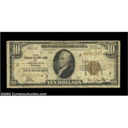 Fr. 1860-J* $10 1929 Federal Reserve Bank Note. Very Good+.An evenly circulated example of this toug