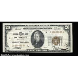 Fr. 1870-L $20 1929 Federal Reserve Bank Note. Extremely Fine.Another example, equally as bright and