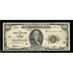 Fr. 1890-G* $100 1929 Federal Reserve Bank Note. Fine+.This is one of only nine recorded stars from