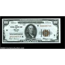 Fr. 1890-K $100 1929 Federal Reserve Bank Note. Choice Crisp Uncirculated.This is one of the key pie