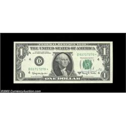 Courtesy Autographed Pair.Fr. 1901-D* $1 1963A Federal Reserve Note Gem CU, signed by Henry H. Fowle