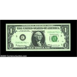Fr. 1903-C* $1 1969 Federal Reserve Note. Gem Crisp Uncirculated.A beautiful example of this scarce
