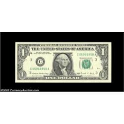 1988 $1 Federal Reserve Note Radar Note Pair.A pair of Fr. 1914-C $1 Federal Reserve Notes, one from