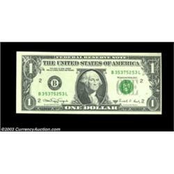 Fr. 1917-B $1 1988A Web Federal Reserve Note. Choice Crisp Uncirculated.Another in this run of three