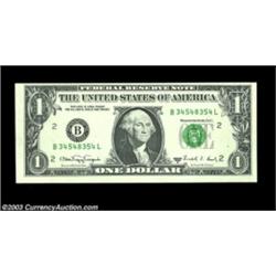 Fr. 1917-B $1 1988A Web Federal Reserve Note. Choice Crisp Uncirculated.One of a group of three cons