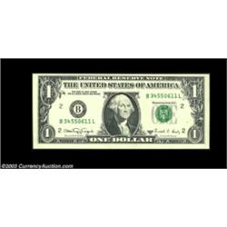 Fr. 1917-B $1 1988A Web Federal Reserve Note. B-L Block. Gem Crisp Uncirculated.Consecutive to the n