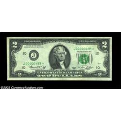 Fr. 1935-J* $2 1976 Federal Reserve Note. Choice Crisp Uncirculated.One of a consecutive pair of low