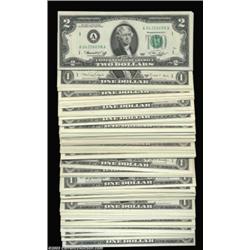 A Collection of $1 and $2 Federal Reserve Note District SetsFr. 1900A-L  $1 1963 , 12 notes, Gem Cri