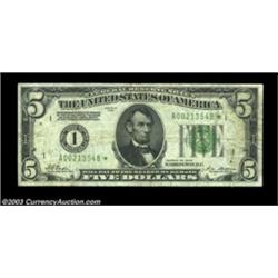 Three Early $5 Feds.Fr. 1950-A* $5 1928 Federal Reserve Note FineFr. 1951-G $5 1928A Federal Reserve