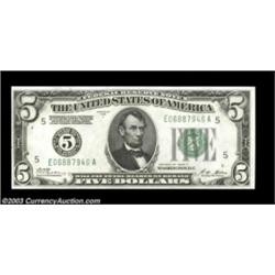 Fr. 1951-E $5 1928A Federal Reserve Note. Gem Crisp Uncirculated.A gorgeous, boldly embossed Gem of
