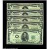 Image 1 : Five Dollar Feds.Fr. 1955-I $5 1934 Light Green Seal Federal Reserve Note Fine-Very FineFr. 1956-C $
