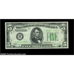 Fr. 1959-B $5 1934C Mule Federal Reserve Note. Gem Crisp Uncirculated.A well centered example of the