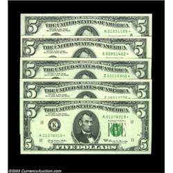 $5 Fed Star Notes.Fr. 1969-K* $5 1969 Federal Reserve Note Gem Crisp UncirculatedFr. 1973-F* $5 1974