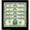 Image 1 : $5 Fed Star Notes.Fr. 1969-K* $5 1969 Federal Reserve Note Gem Crisp UncirculatedFr. 1973-F* $5 1974