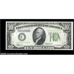 Fr. 2006-C $10 1934A Federal Reserve Notes. Changeover Pair. Gem Crisp Uncirculated.A changeover pai