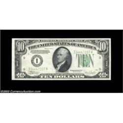 Fr. 2008-I $10 1934C Federal Reserve Note. Gem Crisp Uncirculated.Flawless and fully embossed.  Impo