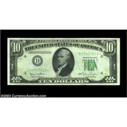 Fr. 2010-D* $10 1950 Wide Federal Reserve Note. Gem Crisp Uncirculated.Perfectly centered, pack fres