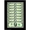 Image 1 : Fr. 2018-D $10 1969 Federal Reserve Notes. Gem Crisp Uncirculated.A lovely set of eight pieces, with