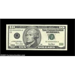 Fr. 2036-E $10 2001 Federal Reserve Note. Gem Crisp Uncirculated.Due to recent changes in Federal Re