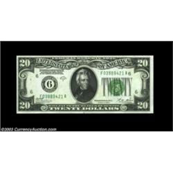 Fr. 2051-F $20 1928A Federal Reserve Note. Gem Crisp Uncirculated.One of a small run of four consecu