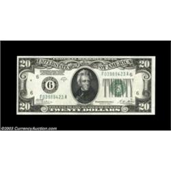 Fr. 2051-F $20 1928A Federal Reserve Note. Gem Crisp Uncirculated.Another vividly colored gem in thi
