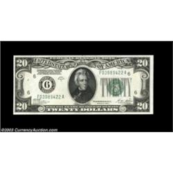 Fr. 2051-F $20 1928A Federal Reserve Note. Gem Crisp Uncirculated.Another in this group of four cons