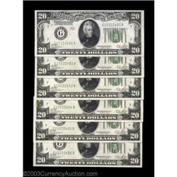 Fr. 2052-G $20 1928B Federal Reserve Notes. Cut Half Sheet of Six. Gem Crisp Uncirculated.A cracklin