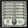 Image 1 : Fr. 2055-B $20 1934A Federal Reserve Notes. Half Cut Sheet. Choice Crisp Uncirculated. 6 notes  Impo