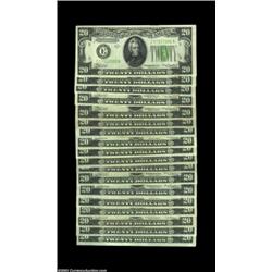 $20 1934A Richmond Feds. (14). Crisp Uncirculated (5), About Uncirculated (9).$20 1934B Feds (3), Ab