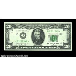 Twenty Dollar Stars.Fr. 2066-J* $20 1963A Federal Reserve Note About UncirculatedFr. 2080-L* $20 199